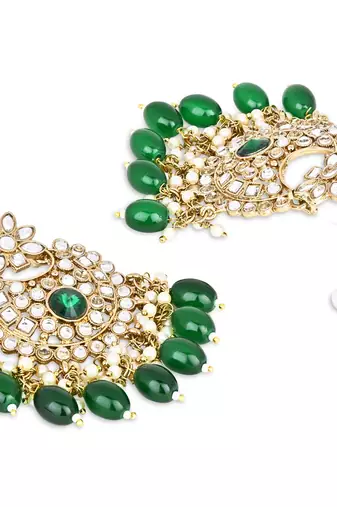 Traditional Kundan Pearl Chandbali Earrings For Women And Girls 