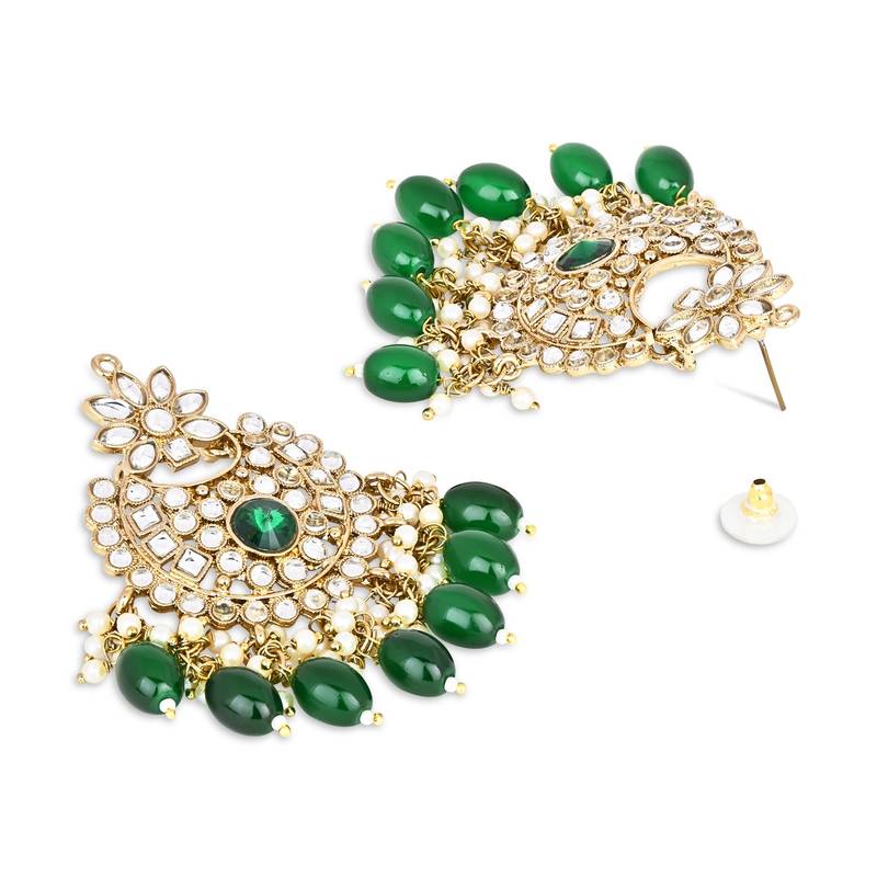 Traditional Kundan Pearl Chandbali Earrings For Women And Girls 