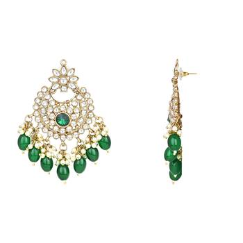 Traditional Kundan Pearl Chandbali Earrings For Women And Girls  3