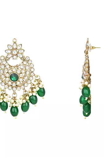 Traditional Kundan Pearl Chandbali Earrings For Women And Girls 