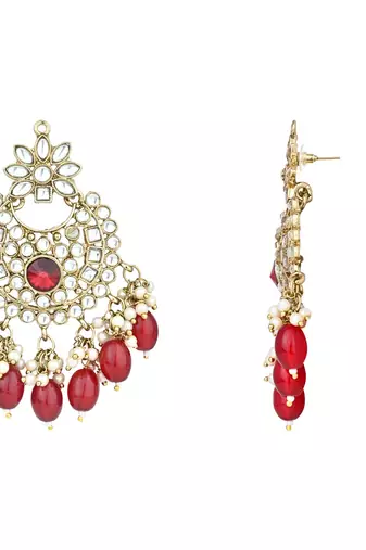 Traditional Kundan Pearl Chandbali Earrings For Women And Girls 