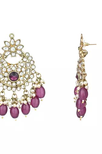 Traditional Kundan Pearl Chandbali Earrings For Women And Girls 