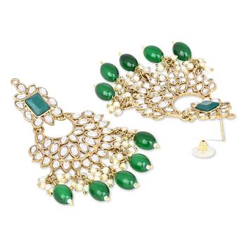 Traditional Kundan Pearl Chandbali Earrings For Women And Girls  2