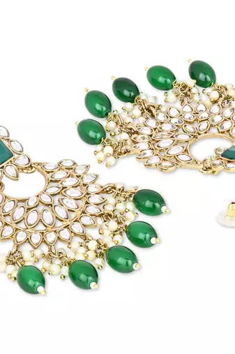 Traditional Kundan Pearl Chandbali Earrings For Women And Girls 
