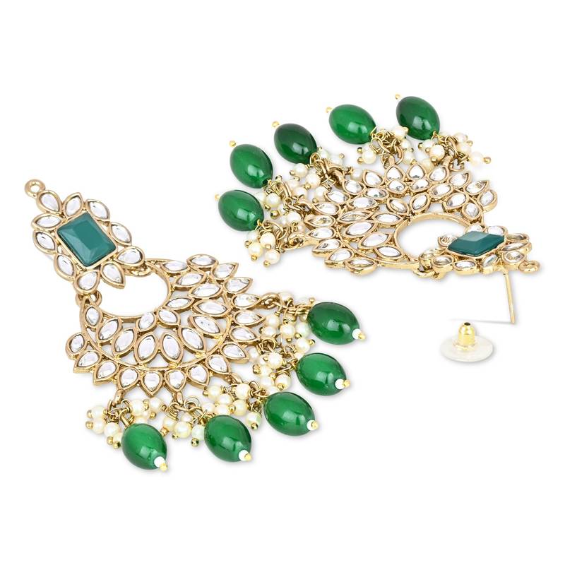 Traditional Kundan Pearl Chandbali Earrings For Women And Girls 