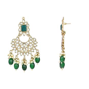 Traditional Kundan Pearl Chandbali Earrings For Women And Girls  3