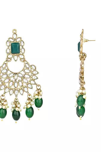 Traditional Kundan Pearl Chandbali Earrings For Women And Girls 