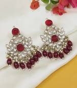 Traditional Kundan Pearl Chandbali Earrings For Women And Girls