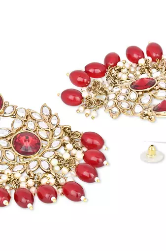 Traditional Kundan Pearl Chandbali Earrings For Women And Girls 
