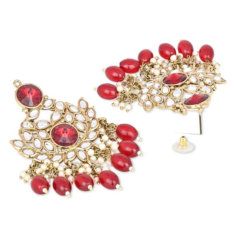 Traditional Kundan Pearl Chandbali Earrings For Women And Girls 