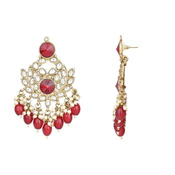 Traditional Kundan Pearl Chandbali Earrings For Women And Girls  3