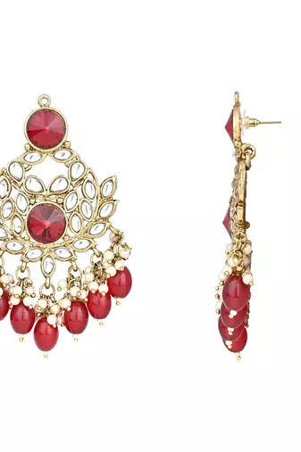 Traditional Kundan Pearl Chandbali Earrings For Women And Girls 