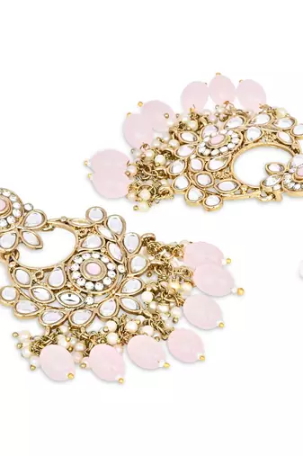Traditional Kundan Pearl Chandbali Earrings For Women And Girls 