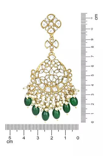 I Jewel Traditional Kundan Pearl Chandbali Earrings For Women And Girls 