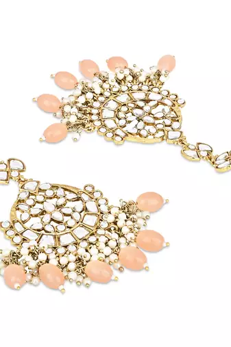 Traditional Kundan Pearl Chandbali Earrings For Women And Girls 
