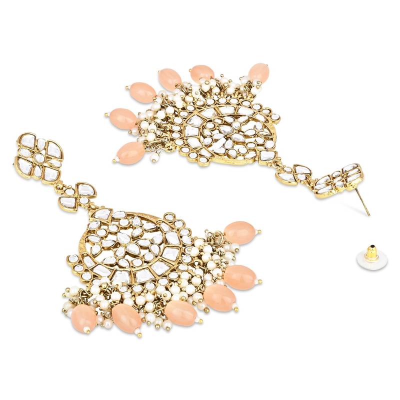 Traditional Kundan Pearl Chandbali Earrings For Women And Girls 