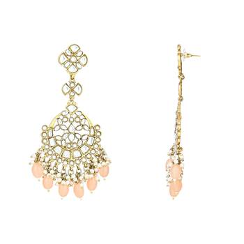 Traditional Kundan Pearl Chandbali Earrings For Women And Girls  3