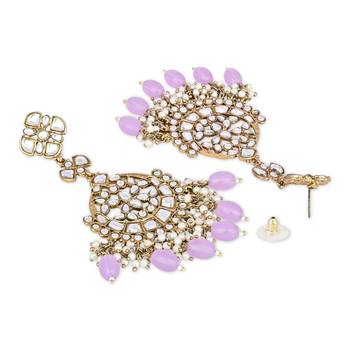 Traditional Kundan Pearl Chandbali Earrings For Women And Girls  2