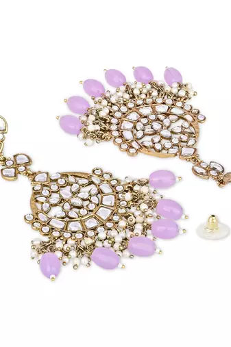 Traditional Kundan Pearl Chandbali Earrings For Women And Girls 