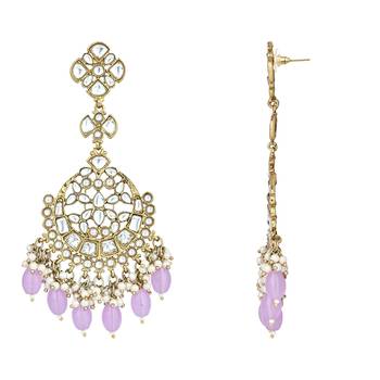 Traditional Kundan Pearl Chandbali Earrings For Women And Girls  3