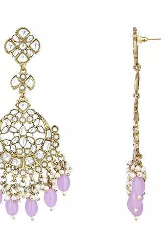 Traditional Kundan Pearl Chandbali Earrings For Women And Girls 