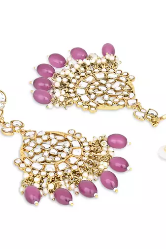Traditional Kundan Pearl Chandbali Earrings For Women And Girls 