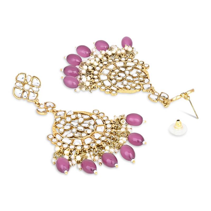 Traditional Kundan Pearl Chandbali Earrings For Women And Girls 