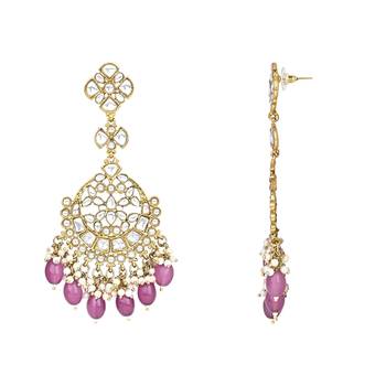 Traditional Kundan Pearl Chandbali Earrings For Women And Girls  3