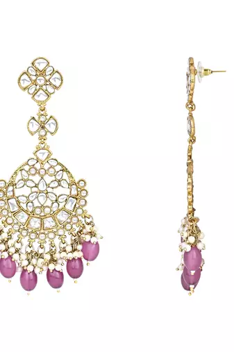 Traditional Kundan Pearl Chandbali Earrings For Women And Girls 