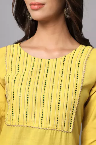  women cotton blend, cotton silk kurti pant set