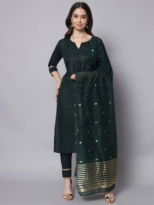  women cotton blend, cotton silk kurti pant set 1