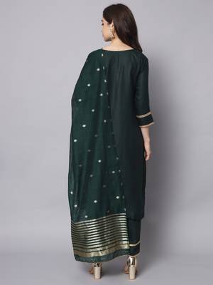  women cotton blend, cotton silk kurti pant set 2