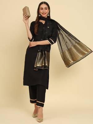  women cotton blend, cotton silk kurti pant set 1