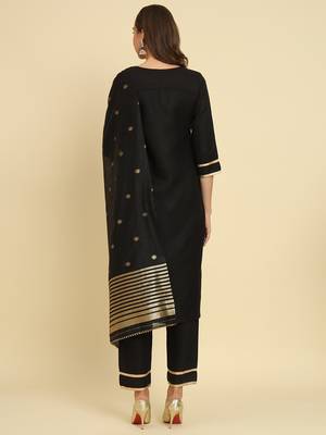  women cotton blend, cotton silk kurti pant set 2
