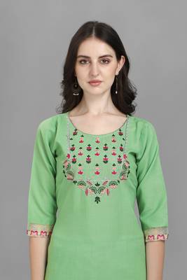  women cotton blend kurta pant dupatta set 3