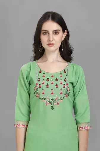  women cotton blend kurta pant dupatta set