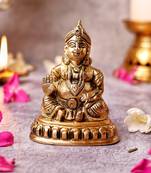 The Advitya Brass Kuber Sitting  Statue Idol Murti