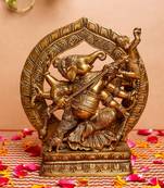 The Advitya Brass Vighnesha  Statue Idol Murti