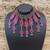 Banjara oxidized necklace & earrings pink enamel choker floral design bohemian tribal for women