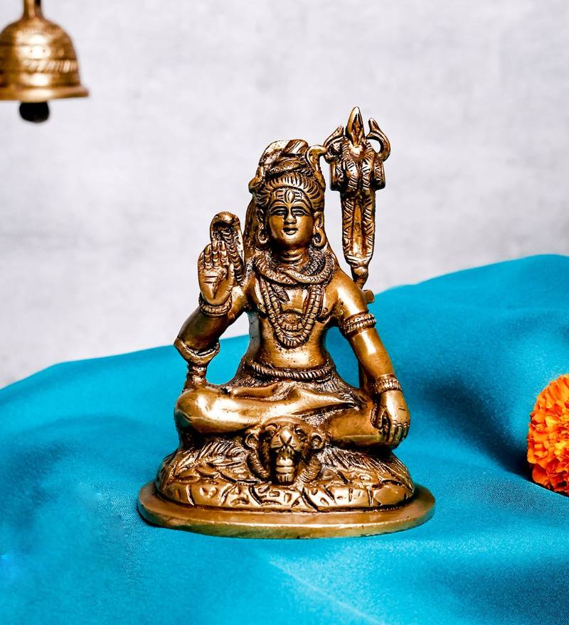 The Advitya Brass Shiva Small Statue Idol Murti