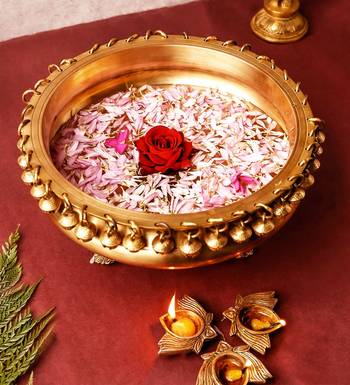 The Advitya Brass Urli With Ghungroo 1