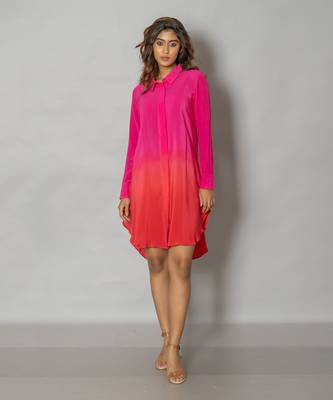 Pink shirt dress 1