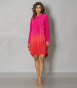 Pink shirt dress