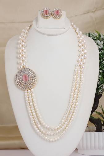 Natural fresh water pearls necklace set from hyderabad