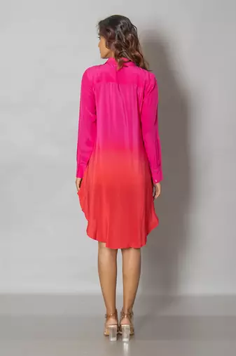 Pink shirt dress
