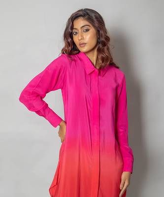 Pink shirt dress 4