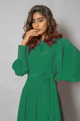 Green midi dress