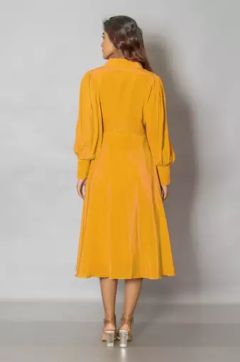 Yellow midi dress