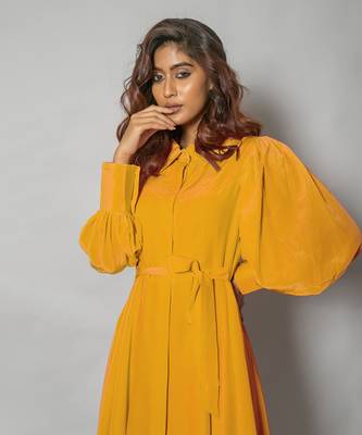Yellow midi dress 4
