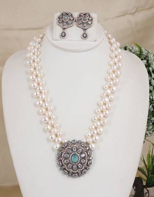 Natural fresh water pearls necklace set from hyderabad 1